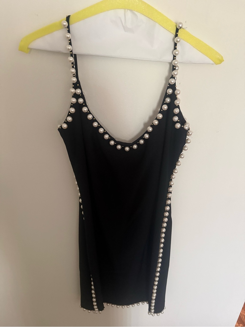 Black Pearl-Trim Slip Dress - Women